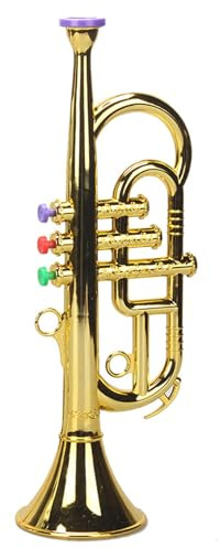Otbushit Jouets musicaux pour Enfants, Trompette Jouet jouable pour Le développement, Trompette en Plastique PP doré pour Enfants avec poignée Confortable, Instruments de Musique éducatifs
