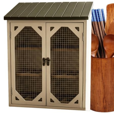 Egg Holder, Country House Storage Cabinet with Double Doors - Egg with Wire Mesh Window - for Chicken Coop, Yard Shop, Grocery Store, Kitchen
