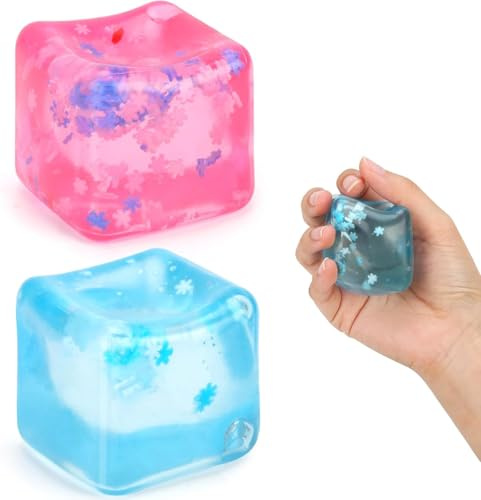2 Stück Stressball-Würfel, Stressbälle Squeeze Cube, Anti Stress bälle Anti Stress Spielzeug für Kinder Erwachsene, Squishy Ball Stressabbau für ADHD Autismus Geburtstag Klassenzimmer Geschenke