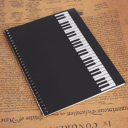mingzhe Papier Manuscrit de Musique, 50 Pages, Carnet de Notes pour Auteurs Chansons, avec Piano Noir, Note Noire, Partition Musique Jaune, Couverture Ours Jaune