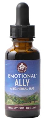 WishGarden Herbs Emotional Ally - Mood Support Tincture with St. John's Wort, Passionflower & Scullcap - Stress Relief Supplement - Organic Liquid Herbal Extract, 1oz