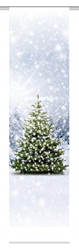 HOME WOHNIDEEN Schiebevorhang Deko Blickdicht Weihnachtsbaum Größe BxH 60x245 cm, grün