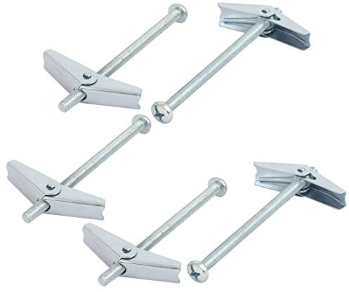 Sourcingmap M6 x 100 mm Filetage mâle à ressort Mur creux à bascule à tête ronde 5 pcs