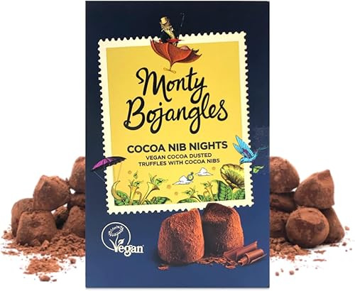 Monty Bojangles Vegan Cocoa Dusted Truffles Cocoa Nib Nights | Chocolate Truffles in Gift Box, 180g