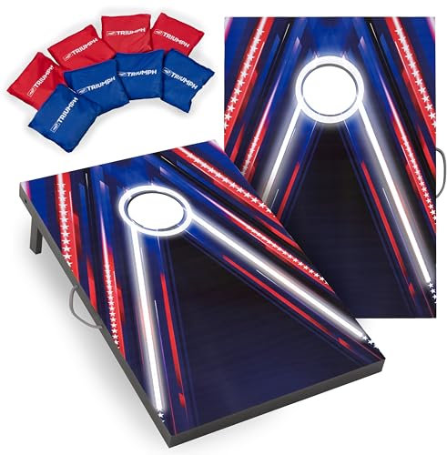Triumph Sports Unzutreffend LED Keyhole 2x3 Cornhole Set 2 x 3 Boards, rot/blau