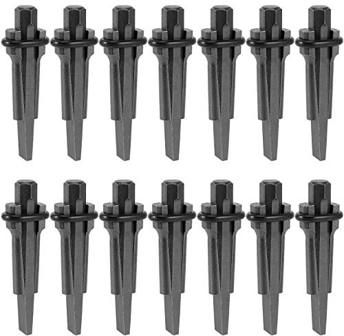 ZEONHAK 14 PCS Wedge and Feather Shims, 5/8 Inch Heavy Duty Rock Splitting Wedges, Plug Shim and Wedge, Stone Splitting Tools for Rock, Granite, Marble, Concrete