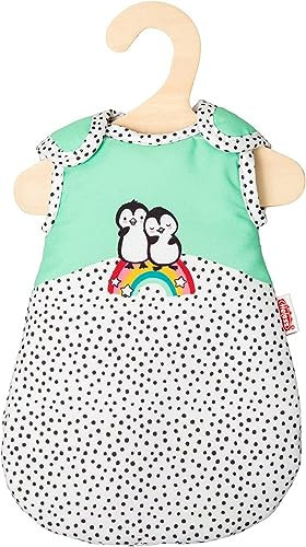 Heless 9194 - Saco de Dormir para muñecas, diseño de pingüinos con Estampado de pingüinos y Cierre de Velcro, Suave, tamaño 20-25 cm