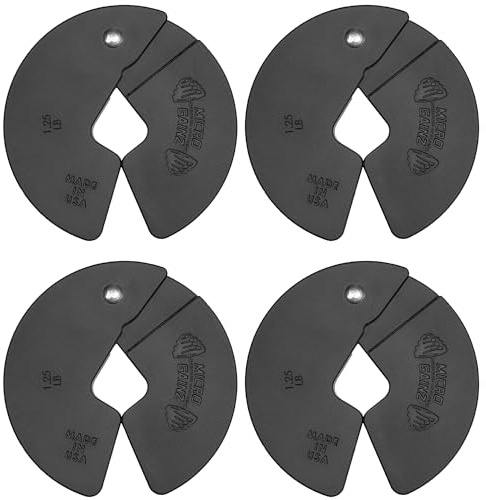 Micro Gainz Dumbbell Fractional 1.25lb Weight Plate, Ideal for Micro Loading, (Choose Color) 4 Piece Fractional Weight Plates, Designed for Dumbbell Training, Made In USA (Black)