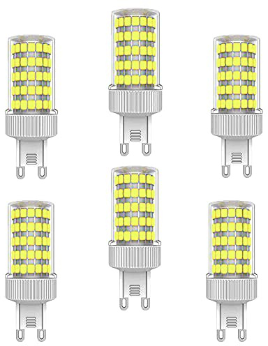 ZHIYUE 6 Stück G9 10W LED Birne Äquivalente Halogenbirnen 100W G9 1000LM Energiesparlampen G9 Sockel Led Lampe AC 220-240V Kaltweiß 6000K G9 Kapselbirne Nicht Dimmbar
