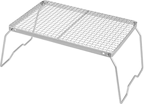 yETO Folding Campfire Grill Grate Over Fire Pit Camping Portable Fire Grate 304 Stainless Steel Cooking Grate with Adjustable Legs & Carry Bag for Camping Hiking Backpacking BBQ Outdoors