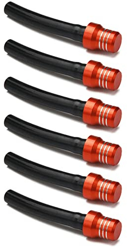 JFG RACING 6 Stück Motorrad Tankdeckel Entlüftung,Motorrad Gas Kraftstofffilter Benzintankdeckel Ventil Entlüftungsentlüftungsschlauch Schlauch Für Pit Dirt Bike ATV Off Road-Orange
