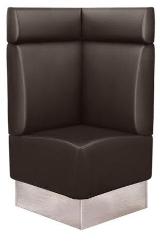 GGMMÖBEL Dallas | Gastro Eckbank | B:H 64 x 128 cm | Braun | Glatt | Kunstleder | Sitzhöhe: 48cm