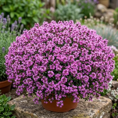 Deutscher Thymian Samen 50.000 Stück – Thymus vulgaris mehrjährig, winterharte Kräuter Pflanze, bienenfreundlicher Bodendecker, trockenresistent für Garten Balkon Beet