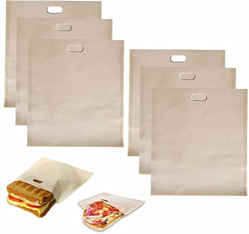 Sacchetti riutilizzabili per toastie, antiaderenti, resistenti al calore, tasche per toastabag, riutilizzabili, lavabili 100 volte, per tostapane, forno a microonde, snack formaggio, set di 9