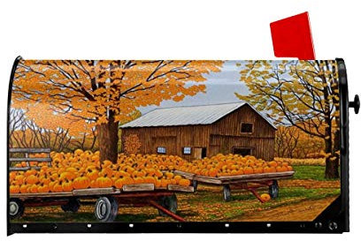Pumpkinville Fall Mailbox Covers Magnetic Mailbox Wraps Patriotic Post Letter Box Cover Standard Oversize 21 X 18 Makover MailWrap Garden Home Decor
