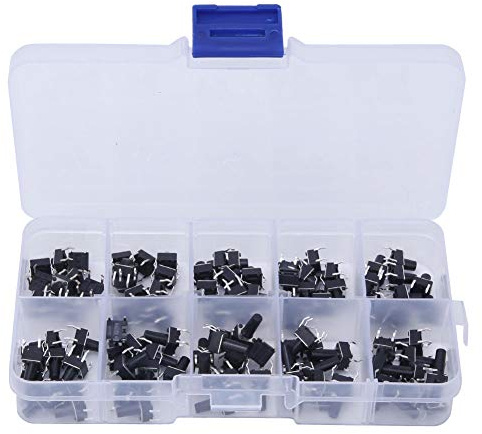 100 Stück Micro Tact Switch 10 Value 6x6x4.3-13mm Tactile Push Button Switch Wasserdicht Tact Button Switches Sortiment Kit