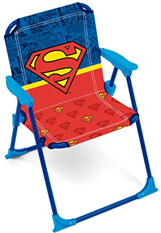 ARDITEX Silla Plegable con Brazos de Superman de DC Comics - 38x32x53cm - Adecuado para jardín, Camping, Playa o montaña - Ideal para niños y niñas.