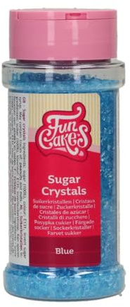 FunCakes Sugar Crystals -Bleu-: Saupoudrage pour gâteaux, excellent goût, parfait pour la décoration de gâteaux, saupoudrage pour cupcakes. 80 g.