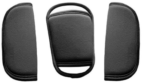 RTRTGS 3 Pads Set Gurtschutz Auto Sicherheitsgurt Schulterpolster, Gurtpolster Kinder, Schwarz Universal Gurtschoner & Gurtpolster Gurtbezüge für Babyschale, Kinderwagen, Buggy & Autositz
