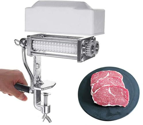 KHZKHC Meat Tenderizer Cuber, Manual Meat & Poultry Tenderizers, Rolling Meat Tenderizer Machine, Steak Flatten Tool, Clamp-on Rolling for Commercial and Home Use