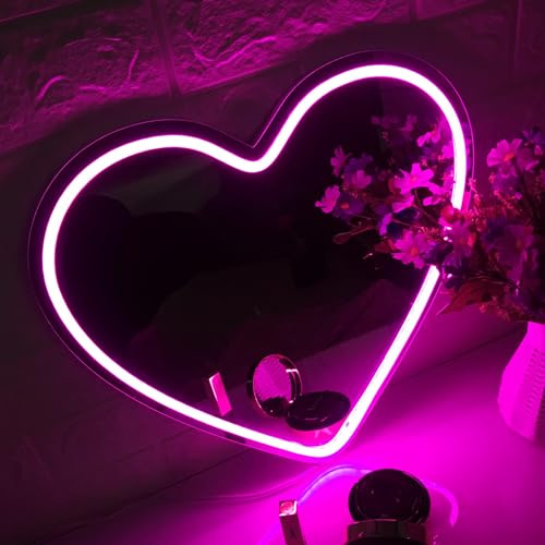 Liebe Deine Selbst Rosa Neon Spiegel Energiesparende Mehrzweck USB Einfach zu Verwenden Lichtstärke Einstellbar Einfach zu Transportieren Reise Bevorzugt