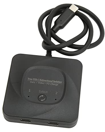 USB C-omkopplarväljare, 2-i-1-utgång Dubbelriktad USB-C HD Typ C Dubbelriktad Växeldelare med Strömindikator Dubbelriktad 8K 60Hz