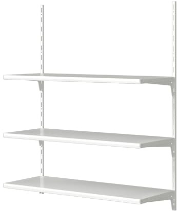 SPACEO - Regalsystem H.100 x B.80 x T.30 cm - 2 x Wandschiene 100 cm - 6 x Regalträger - 3 x Regalboden 80 cm - Max.60 kg - Wandregal