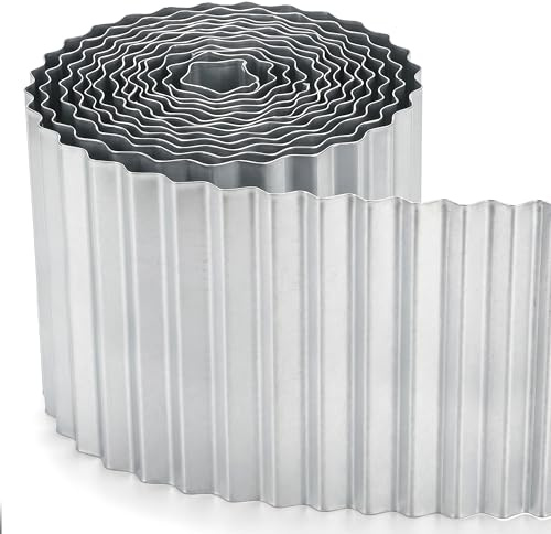 JonesHouseDeco Rouleau de bordure de jardin en métal galvanisé de 6 m - Flexible - Hauteur : 25 cm - Très résistant - Pour parterres de fleurs, pelouses, allées