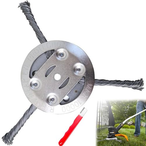 Spazzola Acciaio per Testina Decespugliatore, Lama per Erbacce a Filo per Decespugliatori, Spazzola Erbacce Disco Tosaerba Spazzola, Spazzola Professionale per Erbacce per Elettrico, 3 Teste