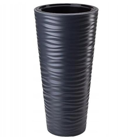 B2C Round Tall Plant Pot Elegant Large Flower Indoor Outdoor Garden Planters Sahara (Anthracite, H 79cm x D 40cm)
