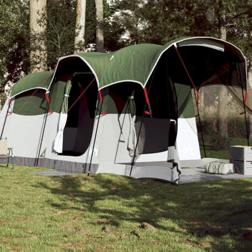 AUVYI Tunnel-Familienzelt 8 Personen Grün Wasserdicht 185T Polyester mit PU-Beschichtung 610x244x198 cm