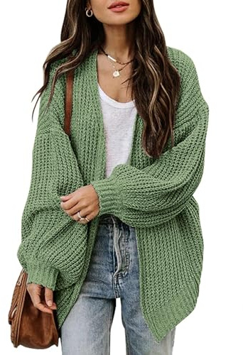 Jhsnjnr Strickjacke Damen Dicke Offene Front Strickmantel Oversize Pullover Herbst Langarm Grobstrick Warme Cardigan