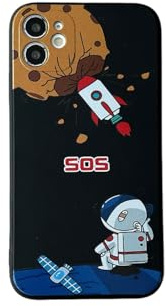 Yonds Queen Custodia carina per iPhone 11, motivo astronauta spazio pianeta razzo elegante in morbido TPU protettiva antiscivolo antiurto (iPhone 11, razzo)