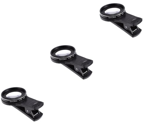 Mikinona Lot De 3 Objectifs Macro 15x 30x pour Téléphone Clip 37 Mm Objectif Macro pour Appareil Photo Poisson Distance 3-6 Cm