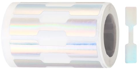 sourcing map 1 Roll Blank Tamper Evident Labels 0.47x1.36 Inch Adhesive Dumbbell Shape Top Stickers for Coffee Cup, Storage Jar, 500 Count/Roll Silver