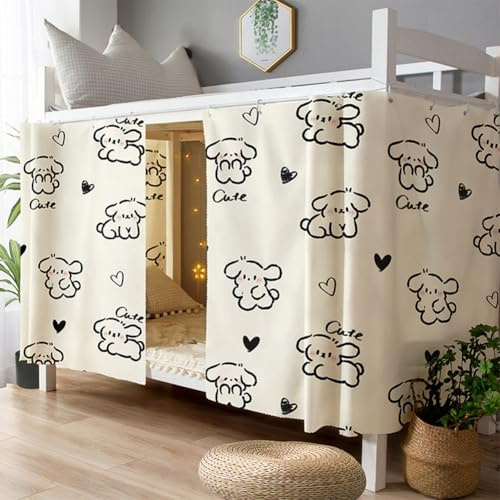 Rideaux de Lit Superposé Anti-poussière Dortoir Tentures pour Cadre de lit | Rideaux de Couchette Occultant pour Lit Cabane Anti-moustique Moustiquaire en Polyester Mezzanine Crous