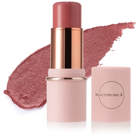 BeautiHome Blush Stick for Cheeks & Lips Multistick Cream Blush- Easy to Apply & Blend- Infused with Nourishing Ingredients for your Skin Compact Travel Size Makeup (Misty Rose, Small)