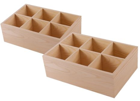 DOITOOL 2stücke Holz Stiftehalter Bleistifthalter Aus Holz Für Fernbedienungen Tisch-organizer Mit Fächern Stifthalter Für Künstler Schule Home Office
