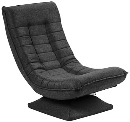 FEFE Swivel Floor Gaming Chair, Folding Swing Chair 360-Degree Rotatable With Adjustable Comfortable Backrest, 5-Fold Lazy Sofa recliner Lounger For Home & Living Room (Grey)