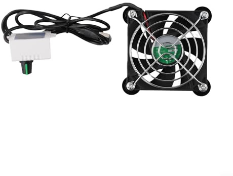 USB Gehäuse Lüfter Dual Kugellager Leiser Ventilator mit Stufenloser Drehzahlregelung 5V Länge 100cm Kompatibel für Router Modem Empfänger DVR TV-Box Einfache Montage mit Schutzgitter(8cm Fan)