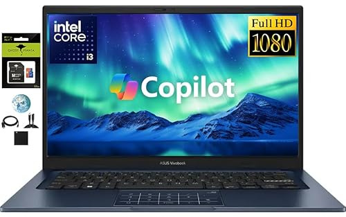 ASUS Vivobook - Computer portatile FHD i3 da 14, SSD da 16 GB di RAM, 512 GB SSD, 6-Core Intel Core i3-1315U (fino a 4,6 GHz), NumberPad, batteria a lunga durata, webcam privata, laptop Windows 11
