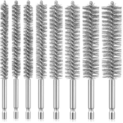 8Pcs Wire Brush for Drill, 1/4 Inch Hexagonal Shank Drill Brushes for Cleaning, Wire Brush Drill Attachment Set, Suitable For Drill Bit Cleaning Rust, Pipe Hole Tools, Cleaning Narrow Spaces