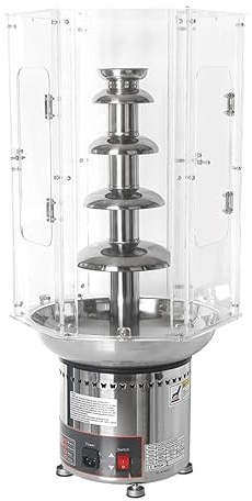 Macchina per fontana di cioccolato, cascata in acciaio inox con copertura antipolvere in acrilico, temperatura regolabile per feste, matrimoni e caffetterie