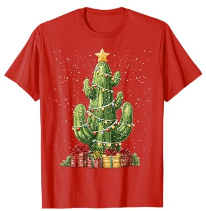 Cute Cactus Christmas Tree Xmas Succulent T-Shirt