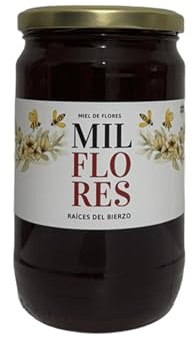 Miel Cruda Mil Flores del Bierzo 100% Natural 1Kg | Miel Pura de Abeja | Sin Filtrar ni Pasteurizar | Miel Artesanal Española I | Origen España certificado | Directa de apicultor