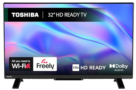 Toshiba 32 WV2553DB HD Ready Smart VIDAA TV, HDR, Freely, Disney plus, Prime Video, Netflix, Dolby Audio, Works with Alexa, Works with Google Assistant, VIDAA Voice 2025 (Renewed)