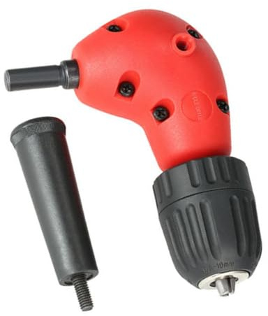 EasyByMall Adaptador de taladro de ángulo recto de 90 grados con portabrocas sin llave, capacidad de 0,8 a 10 mm, par de torsión de 20 N.m para espacios y esquinas reducidos