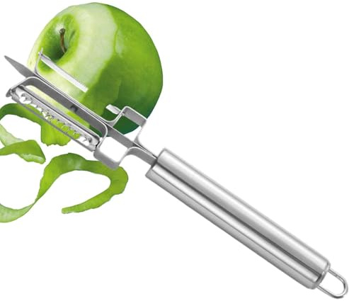Rallador manual para verduras,Rebanador Multifuncional Acero Inoxidable Doble Cara con Mango - Pelador para Cocina Zanahoria | Para Mangos, Tomates, Queso, Desayuno, Preparación De Alimentos, Festivas