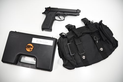 SPAZIOMILITARE BRUNI PISTOLA A SALVE 92 SIMILE ALLA BERETTA CALIBRO 9MM NERA CON MARSUPIO