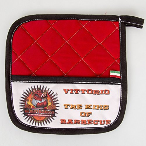Lombardi Francesco Fotografo S.A.S. Presina da Cucina Personalizzata con Foto, Scritta, Logo Trapuntata Rosso,Nero (Rosso)